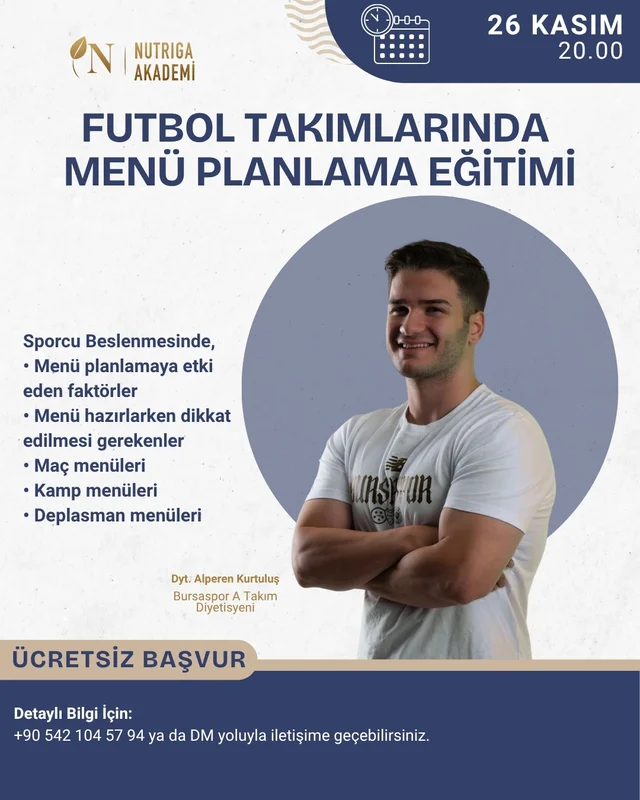 FUTBOL TAKIMLARINDA MENÜ PLANLAMA EĞİTİMİ